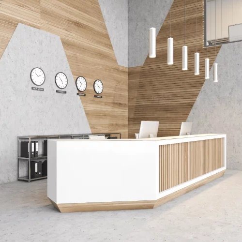 CorMania Lady recepcyjne (Corian®, także w połączeniu z drewnem) — zdjęcie 2